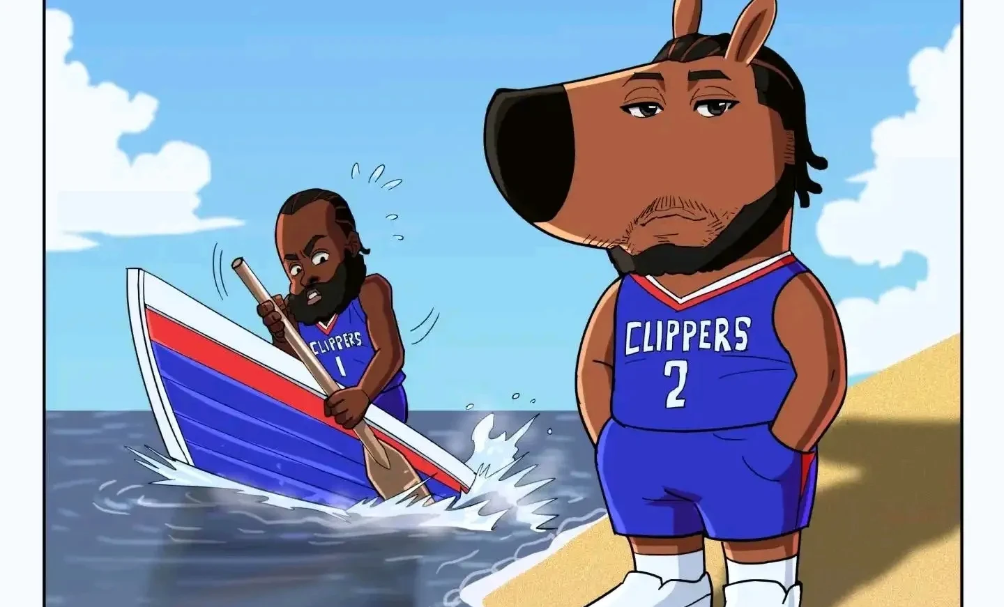 快船双星合砍50+德安东尼叹服